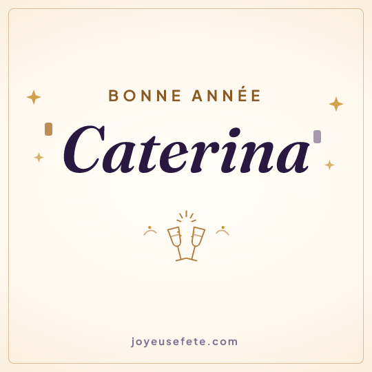Image carrée « Bonne année Caterina » pour WhatsApp