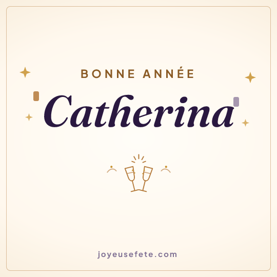 Image carrée « Bonne année Catherina » pour WhatsApp