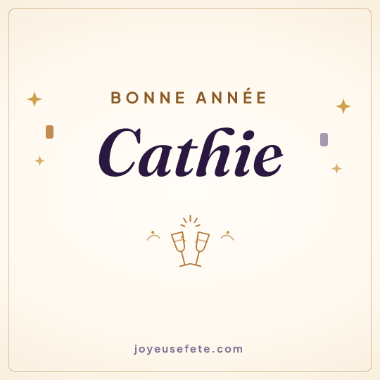 Image carrée « Bonne année Cathie » pour WhatsApp