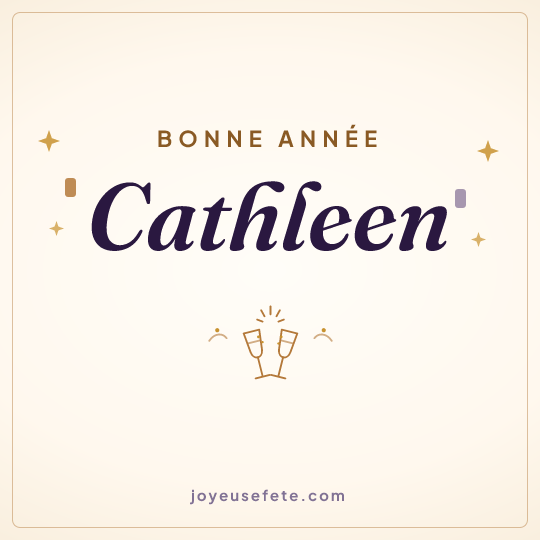 Image carrée « Bonne année Cathleen » pour WhatsApp