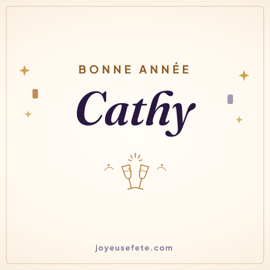 Image carrée « Bonne année Cathy » pour WhatsApp
