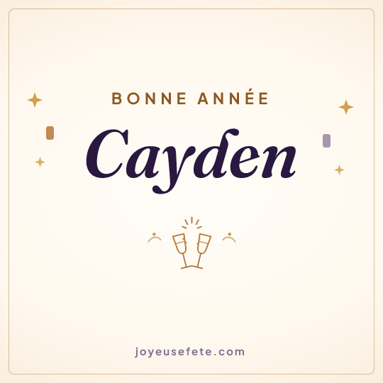 Image carrée « Bonne année Cayden » pour WhatsApp