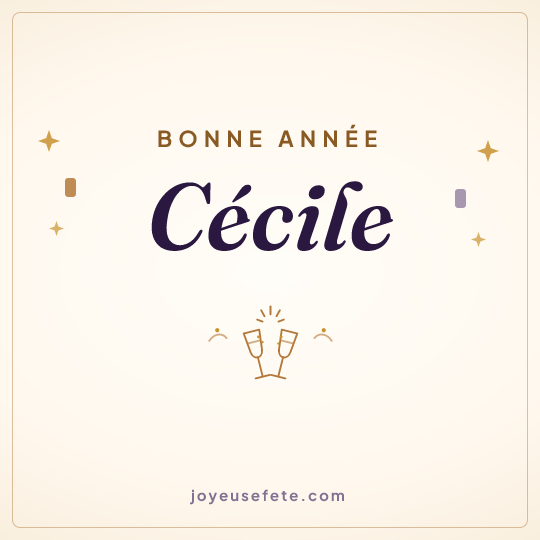 Image carrée « Bonne année Cécile » pour WhatsApp