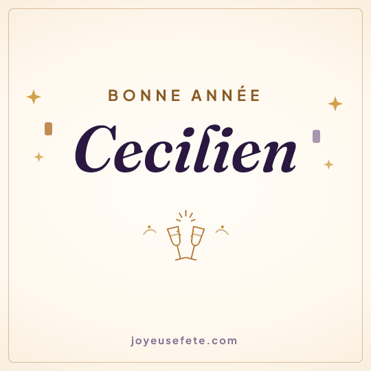 Image carrée « Bonne année Cecilien » pour WhatsApp