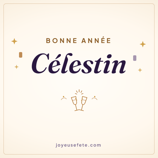 Image carrée « Bonne année Célestin » pour WhatsApp