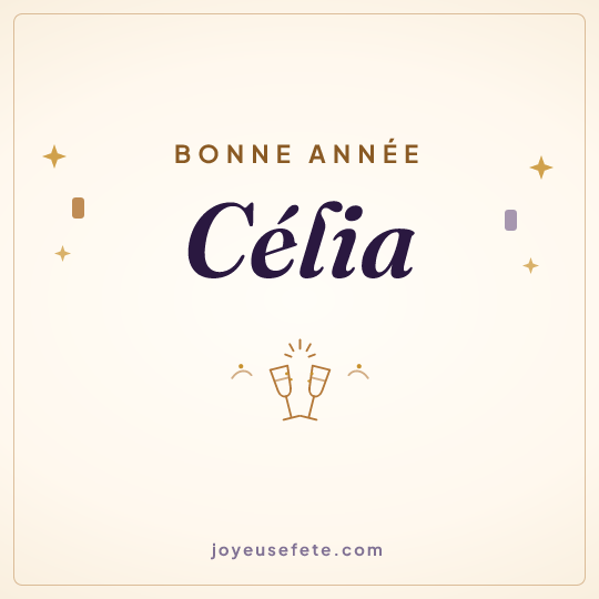 Image carrée « Bonne année Célia » pour WhatsApp