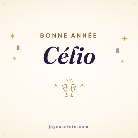 Image carrée « Bonne année Célio » pour WhatsApp