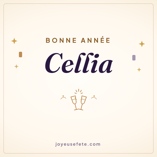 Image carrée « Bonne année Cellia » pour WhatsApp