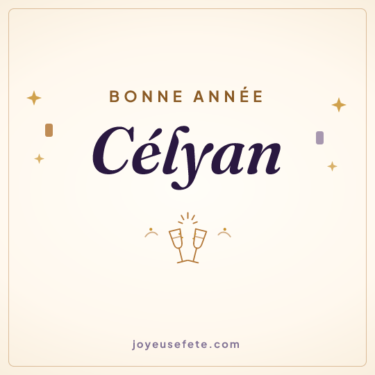 Image carrée « Bonne année Célyan » pour WhatsApp