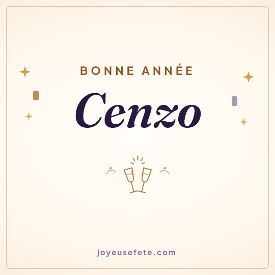 Image carrée « Bonne année Cenzo » pour WhatsApp