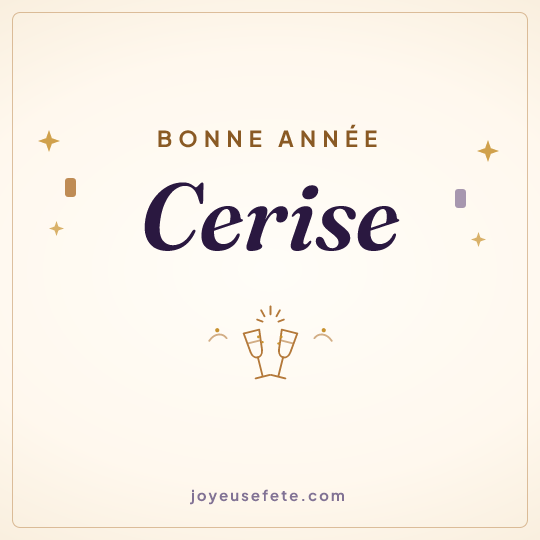 Image carrée « Bonne année Cerise » pour WhatsApp