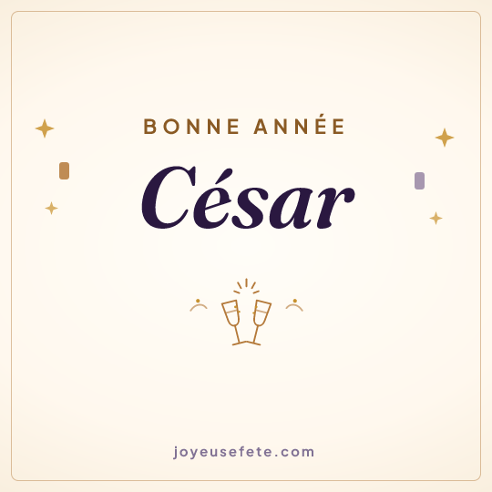 Image carrée « Bonne année César » pour WhatsApp