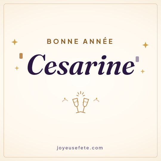Image carrée « Bonne année Cesarine » pour WhatsApp