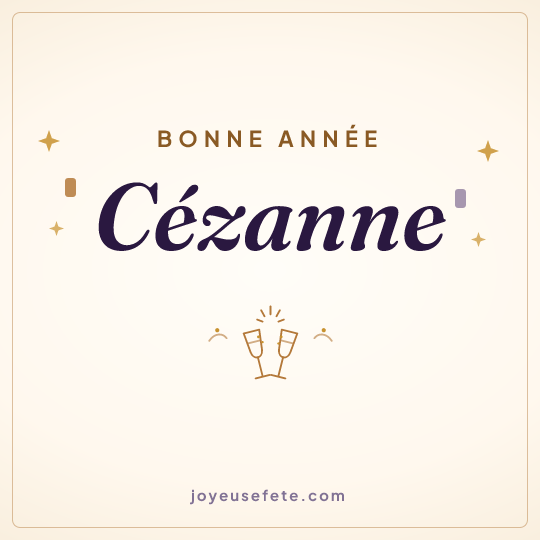 Image carrée « Bonne année Cézanne » pour WhatsApp