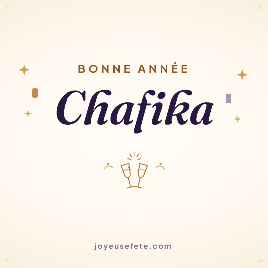 Image carrée « Bonne année Chafika » pour WhatsApp