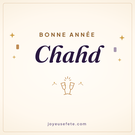 Image carrée « Bonne année Chahd » pour WhatsApp