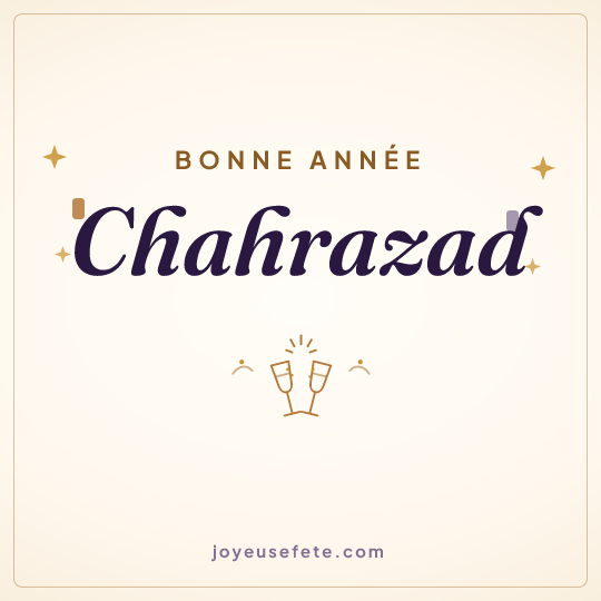 Image carrée « Bonne année Chahrazad » pour WhatsApp