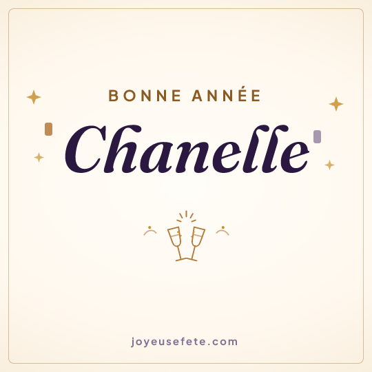 Image carrée « Bonne année Chanelle » pour WhatsApp