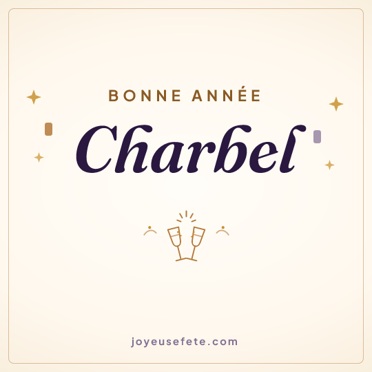 Image carrée « Bonne année Charbel » pour WhatsApp