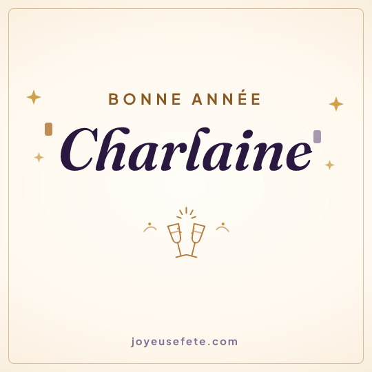 Image carrée « Bonne année Charlaine » pour WhatsApp
