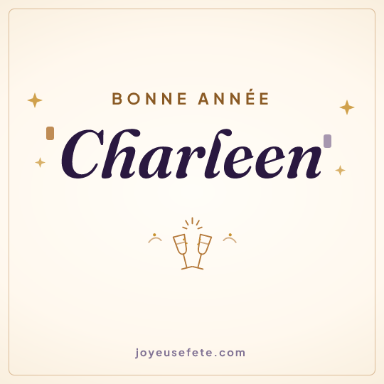 Image carrée « Bonne année Charleen » pour WhatsApp