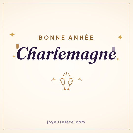 Image carrée « Bonne année Charlemagne » pour WhatsApp