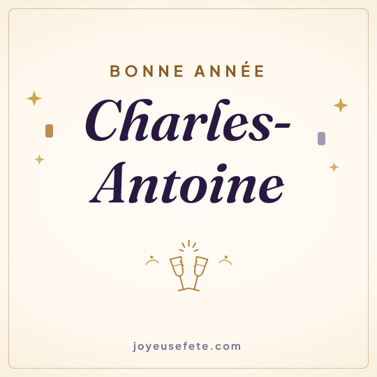 Image carrée « Bonne année Charles-Antoine » pour WhatsApp
