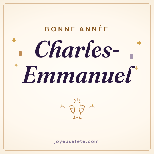 Image carrée « Bonne année Charles-Emmanuel » pour WhatsApp