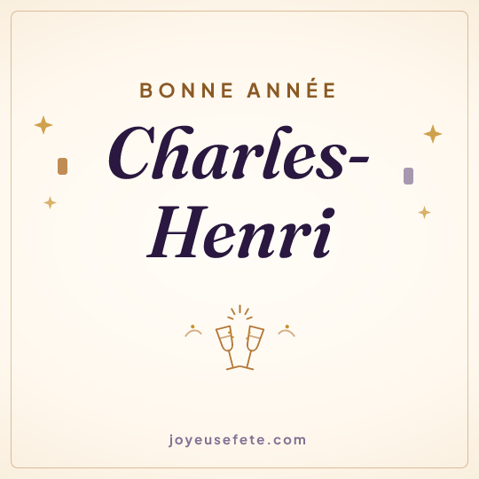 Image carrée « Bonne année Charles-Henri » pour WhatsApp