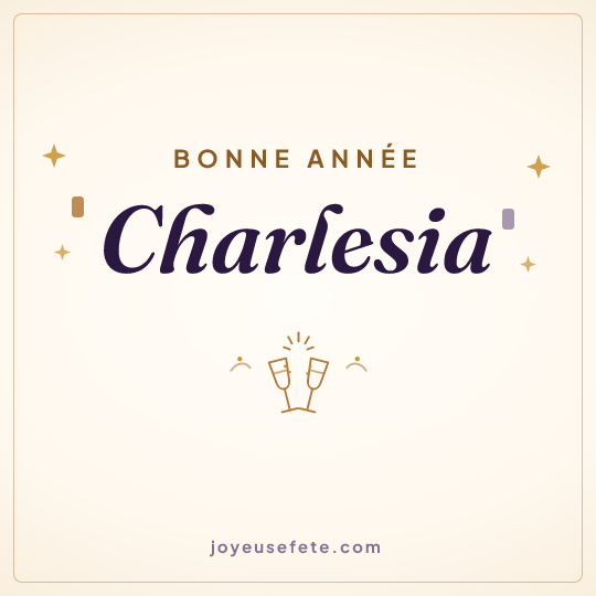 Image carrée « Bonne année Charlesia » pour WhatsApp