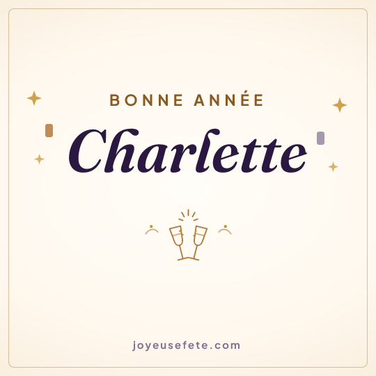 Image carrée « Bonne année Charlette » pour WhatsApp
