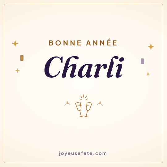 Image carrée « Bonne année Charli » pour WhatsApp