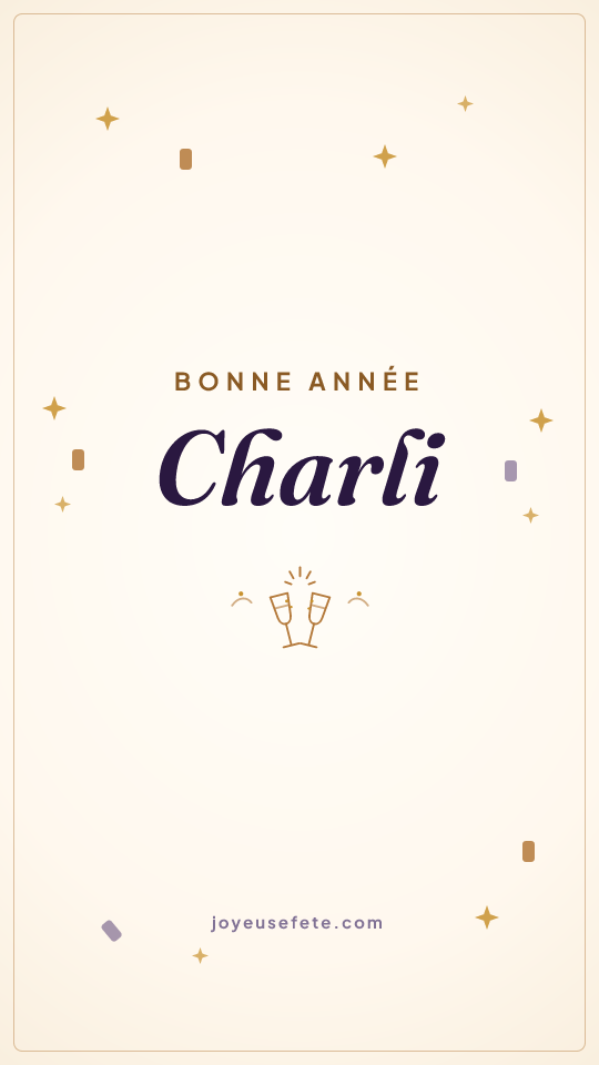 Image « Bonne année Charli » au format story