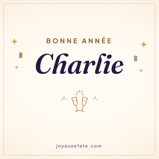 Image carrée « Bonne année Charlie » pour WhatsApp