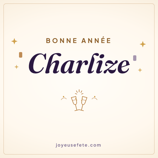 Image carrée « Bonne année Charlize » pour WhatsApp