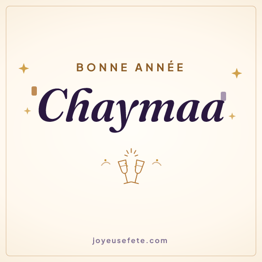 Image carrée « Bonne année Chaymaa » pour WhatsApp