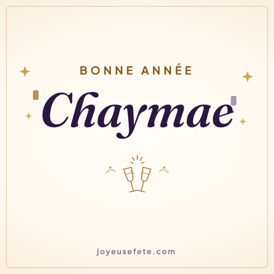 Image carrée « Bonne année Chaymae » pour WhatsApp