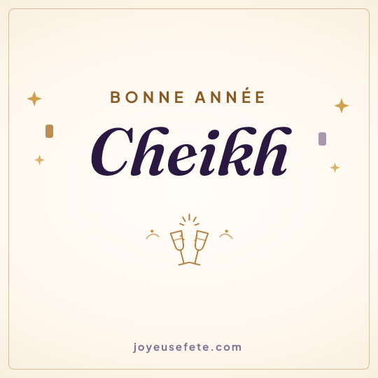 Image carrée « Bonne année Cheikh » pour WhatsApp