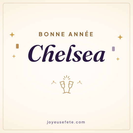 Image carrée « Bonne année Chelsea » pour WhatsApp