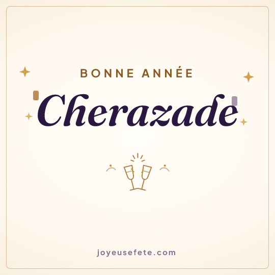 Image carrée « Bonne année Cherazade » pour WhatsApp