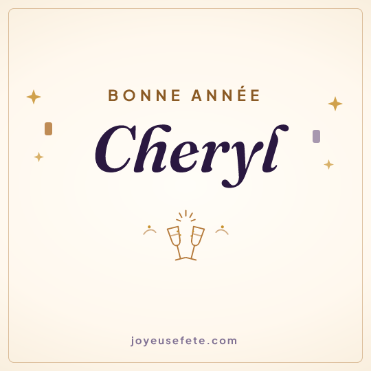 Image carrée « Bonne année Cheryl » pour WhatsApp