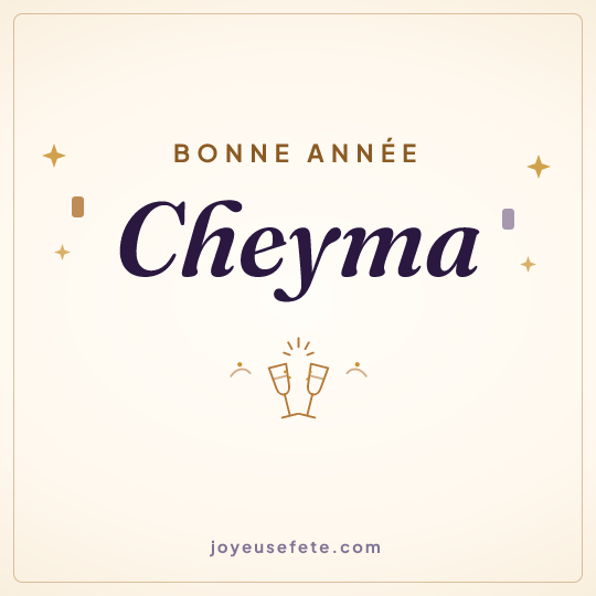 Image carrée « Bonne année Cheyma » pour WhatsApp