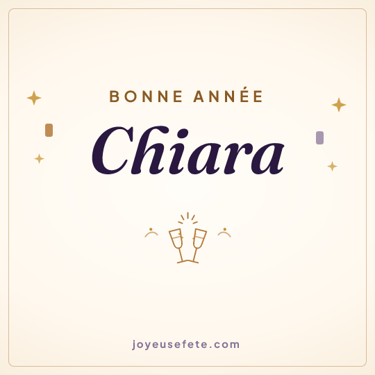 Image carrée « Bonne année Chiara » pour WhatsApp