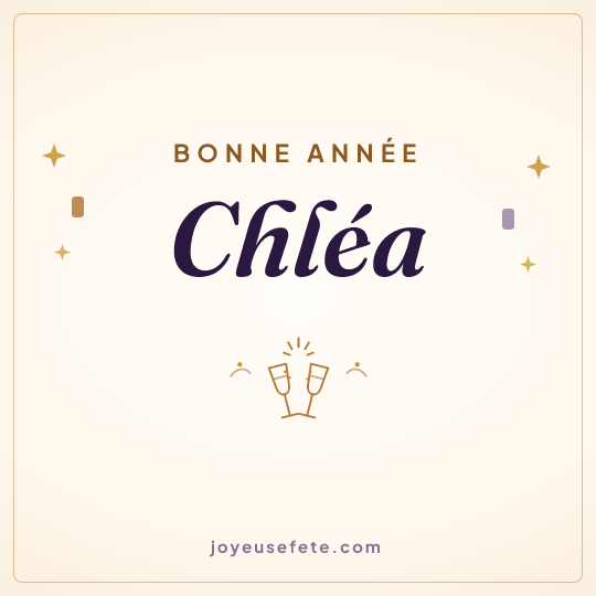 Image carrée « Bonne année Chléa » pour WhatsApp