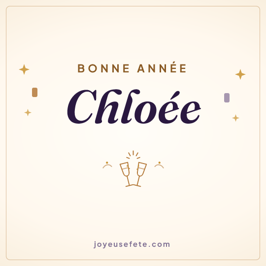 Image carrée « Bonne année Chloée » pour WhatsApp