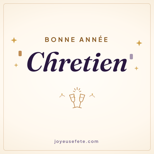 Image carrée « Bonne année Chretien » pour WhatsApp