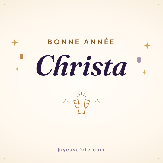 Image carrée « Bonne année Christa » pour WhatsApp