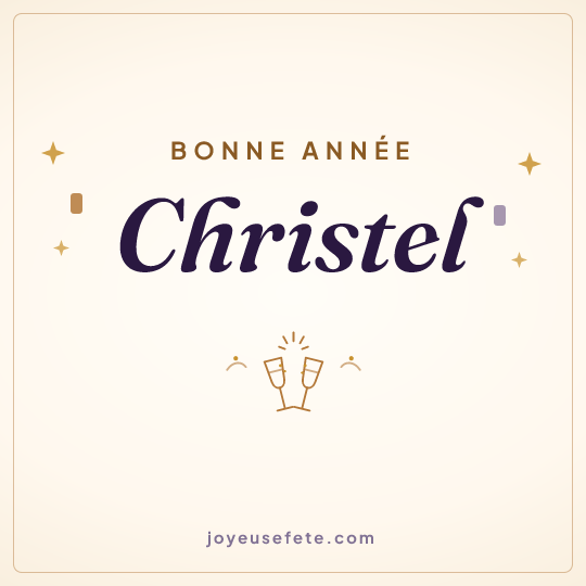 Image carrée « Bonne année Christel » pour WhatsApp