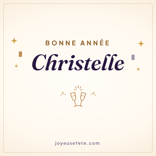 Image carrée « Bonne année Christelle » pour WhatsApp