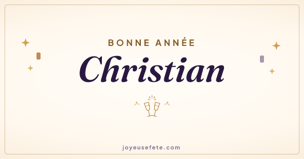 Image « Bonne année Christian » au format large